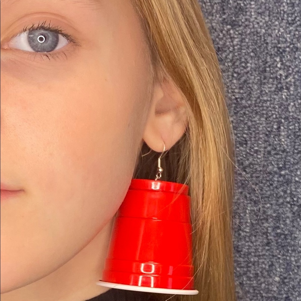 Handmade Red Solo Cup Earrings
